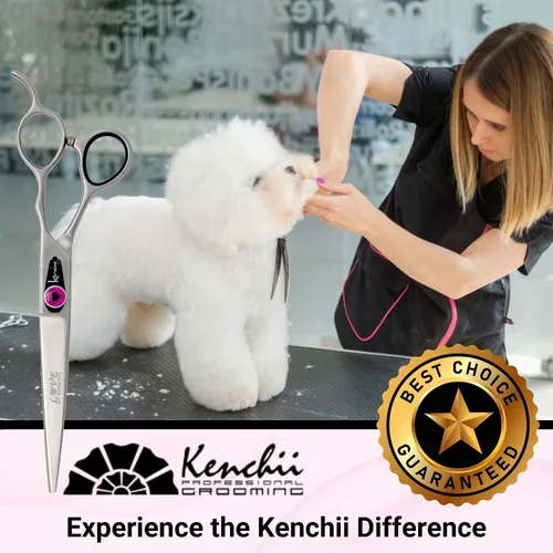 Miniatura 6 de Kenchii Love - Tijeras de aseo para perros, tijeras rectas de 7 pulgadas, tijeras para perros para aseo, tijeras profesionales de aseo de mascotas