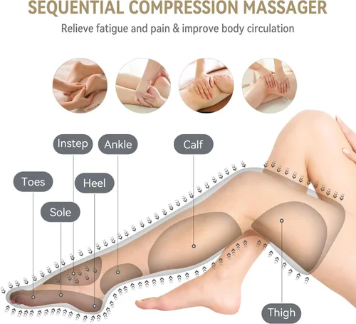 Miniatura 5 de FIT KING- Masajeador de pies y piernas para circulación y relajación con controlador manual. Tres modos, tres intensidades FT-012A