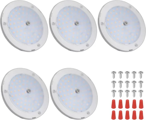 Miniatura 9 de RVZONE Luces interiores de caravana, luz LED de techo de 5 pulgadas, regulable, 12 voltios, luces LED de 12 V, luces de disco RV de 4.5 W, luz
