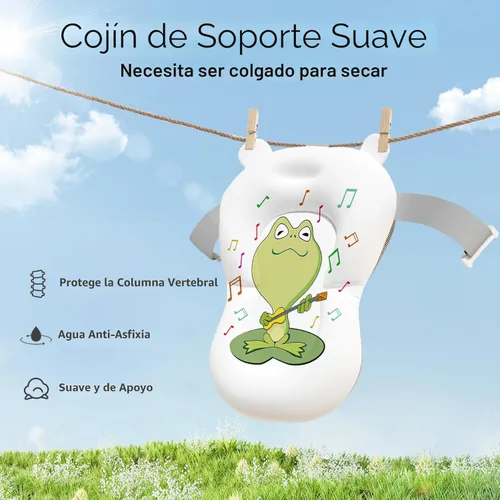 Miniatura 6 de Bañera para bebé, bañera plegable para recién nacidos de 0 a 24 meses con cojín suave y termómetro, bañera portátil de viaje para recién nacidos