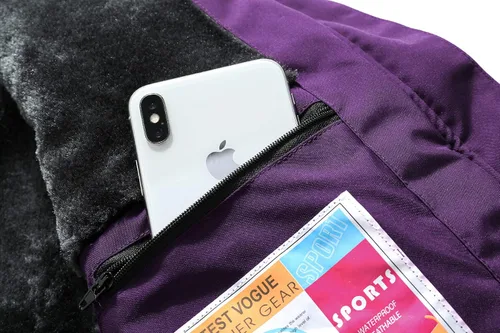 Miniatura 6 de MOERDENG Chaqueta de esquí impermeable para mujer, abrigo de nieve con capucha para invierno, chaqueta de esquí resistente al viento para mujer