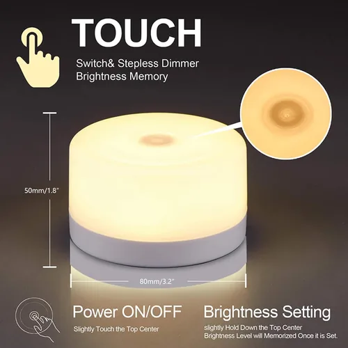 Miniatura 3 de S SELDORAUK Luz nocturna para bebé, lámpara de noche táctil LED portátil para niños y adultos, luz de grifo regulable, lactancia materna, ayuda