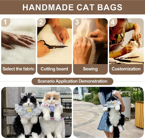Miniatura 5 de Chongker Mochila con forma de gato Calico, negro (BlackCat), Grande, Mochila Gato Negro