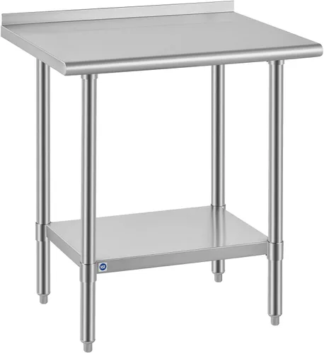 Miniatura 69 de Mesa de acero inoxidable para preparación y trabajo con protector contra salpicaduras, 24x72 pulgadas