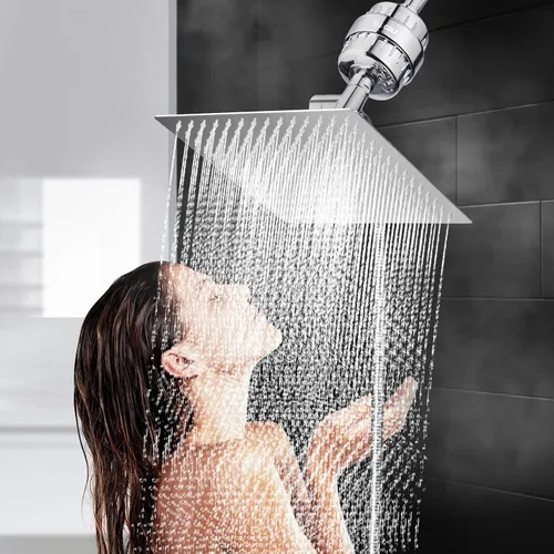 Miniatura 7 de Cabezal de ducha de doble filtro de 10 pulgadas, rociador de mano de 20 etapas, filtro de agua desviador de 79 pulgadas, combo de manguera