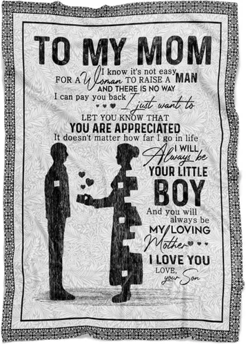 Miniatura 11 de Manta personalizada para mamá de hija e hijo, manta personalizada para el día de la madre con nombres de los niños, manta con texto en inglés «To My