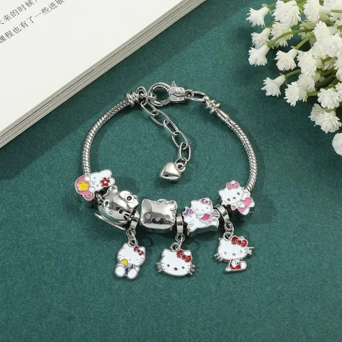 Miniatura 7 de Bonita pulsera con dije para mujeres y niñas con estilo de gatito, esta pulsera de cadena para niños es perfecta para niñas y es un regalo
