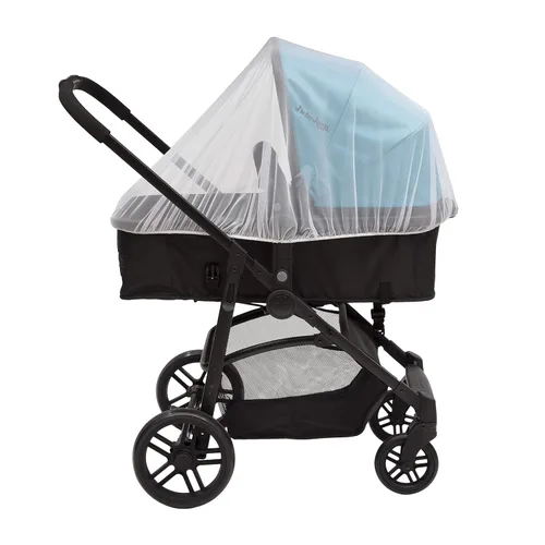 Miniatura 3 de Delta Children Mosquitera para asientos de coche infantiles, cochecitos y moisés Transpirable con red elástica para un fácil ajuste Blanco