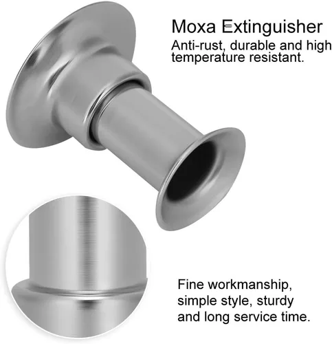 Miniatura 2 de Extintor Moxa Stick de acero inoxidable, extintor de rollo de moxibustión opcional multiespecificación con bandeja colectora de cenizas Base estable