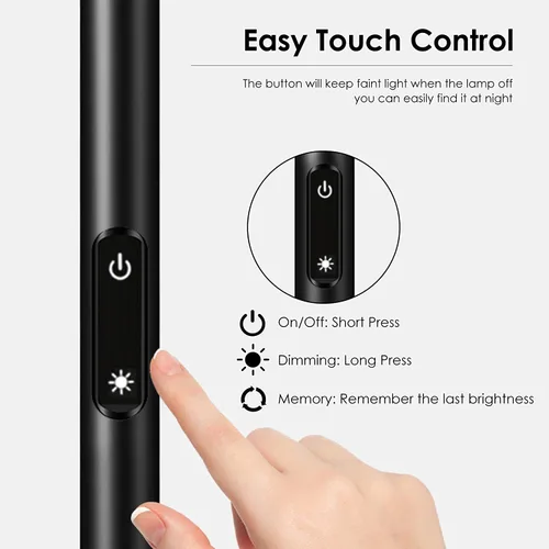 Miniatura 5 de Lámpara de pie BoostArea/Lámpara de pie, lámpara LED Torchiere de 20 W y 2000 lm, regulación sin saltos, control táctil, 3000 K luz diurna, vida