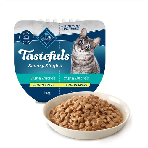 Miniatura 12 de Blue Buffalo Tastefuls Spoonless Singles - Alimento húmedo para gatos adultos, plato principal de pavo, tazas perfectamente porcionadas en (24)