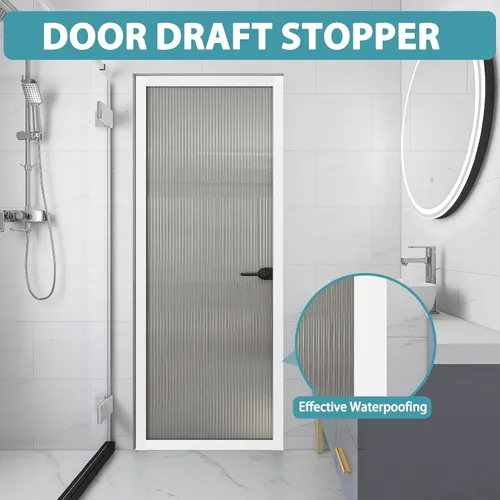 Miniatura 5 de Burlete Sellador de Corrientes de Aire para Puerta, Tira Selladora de Puerta de Silicona Flexible Autoadhesiva para Puertas de Vidrio, Ventanas