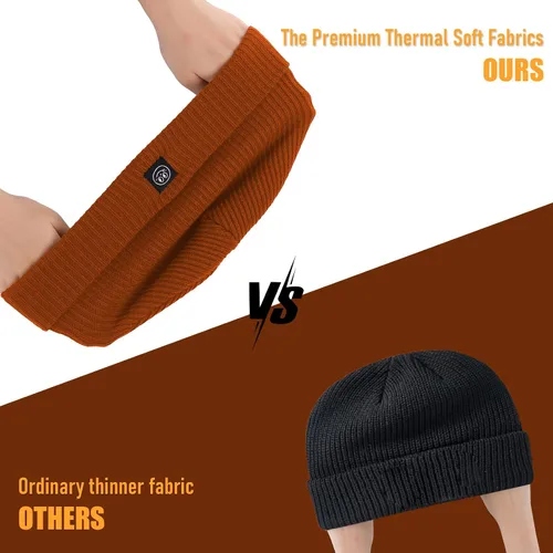 Miniatura 4 de Gorro para hombre con gorro de invierno con sonrisa, unisex, de punto, suave, cálido, con puños
