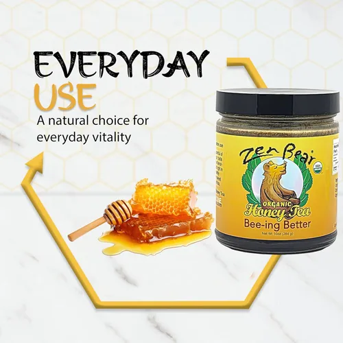 Miniatura 4 de Zen Bear Organic Bee-ing Better Honey Tea - Té de miel cruda con infusión de equinácea, bálsamo de limón, jengibre y cayena, elixir de bienestar