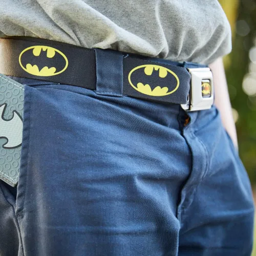 Miniatura 3 de Buckle Down Kids y Teens Símbolos de Batman ajustable cinturón de seguridad Cinturón de hebilla