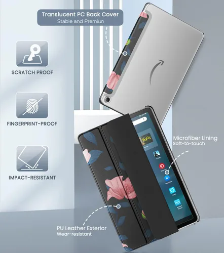 Miniatura 3 de MoKo Funda compatible con tablet Amazon Kindle Fire Max 11 (13ª generación, versión 2023) de 11 pulgadas, funda delgada de piel sintética con Negro