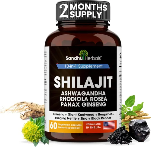 Miniatura 2 de SANDHUHERBALS Paquete Shilajit con Moringa Cápsulas para hombres y mujeres Apoya la energía, el sistema inmunológico, la piel y la salud