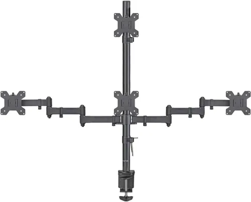 Miniatura 10 de Suptek Soporte para monitor LED LCD cuádruple, soporte independiente extra alto de 31.5" de poste, resistente, totalmente ajustable, para 4 (3+1)