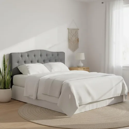 Miniatura 21 de Naomi Home Jessenia - Cabecera capitonada ajustable tapizada de lino con superficie acolchada, soporte de pared o marco de cama, color crema
