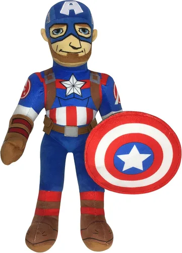 Jay Franco Marvel Super Hero Adventures Cojín de peluche de Capitán América para niños de microfibra de poliéster súper suave, 20 pulgadas (Producto