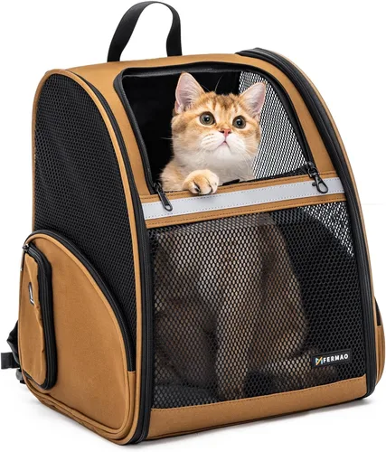 Miniatura 13 de Mochila Transportadora para Gatos para Perros Pequeños y Gatos Medianos, Cachorro, Gatito, Conejo, Mochila Transportadora de Mascotas Plegable