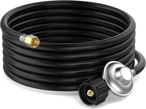 onlyfire Regulador y manguera de propano de 12 pies, regulador universal de propano de baja presión QCC1 con repuesto de manguera de parrilla para