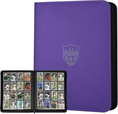 Miniatura 50 de GERMUN Carpeta de tarjetas de poliuretano, 16 bolsillos, carpetas de soporte premium para más de 1000 tarjetas, álbum de bolsillo de doble cara
