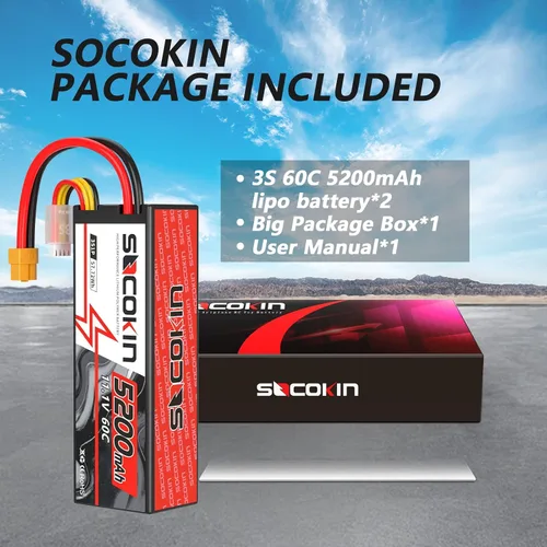 Miniatura 5 de 3S Lipo Batería 11.1V 5200mAh Lipo Batería con conector XT60 Enchufe Estuche Duro 60C para RC Modelo de Coche RC Racing Car Heli Avión Quadcopter