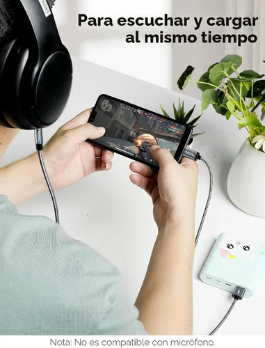 Miniatura 3 de CableCreation USB C a 3.5mm Cable de Audio con Cable de Carga USB, Cable Auxiliar para Coche, Tipo C a Jack Auxiliar para Auriculares, Estéreo