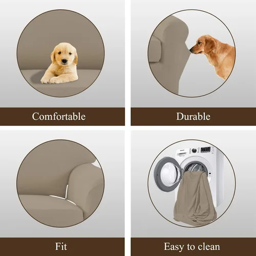 Miniatura 3 de Easy-Going - Funda elástica de microfibra de 2 piezas para sofá, funda suave de elastano, lavable, parte inferior elástica, protector para muebles