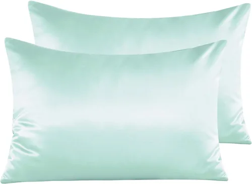 Miniatura 24 de NTBAY - Fundas de almohada de satén con cremallera, súper suaves y lujosas fundas de almohada Negro