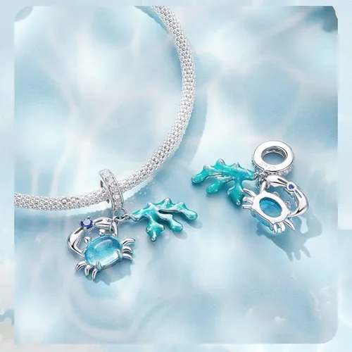 Miniatura 3 de ARTCHARM Blue Dream - Abalorios submarinos para playa, cuentas de perlas para pulsera original, collar de bricolaje