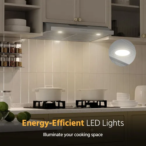 Miniatura 5 de FIREGAS Campana extractora para debajo del gabinete de 30 pulgadas con motor DC sin escobillas, luz LED, ventilador de escape de 3 velocidades