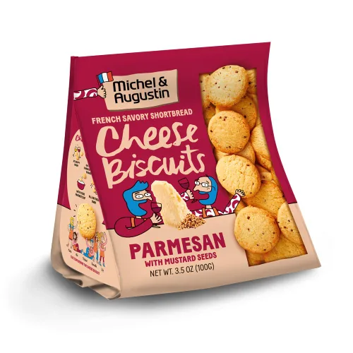 Miniatura 11 de Michel et Augustin Galletas gourmet con queso Comté y pimienta negra, galletas saladas para fiestas, aperitivos franceses, paquete de 3, bolsas