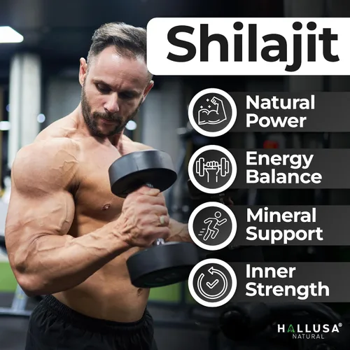 Miniatura 7 de Hallusa HallShilajit - Shilajit del Himalaya 1000 mg, Shilajit para hombres y mujeres, extracto de ácido fúlvico, apoyo energético, 60 cápsulas