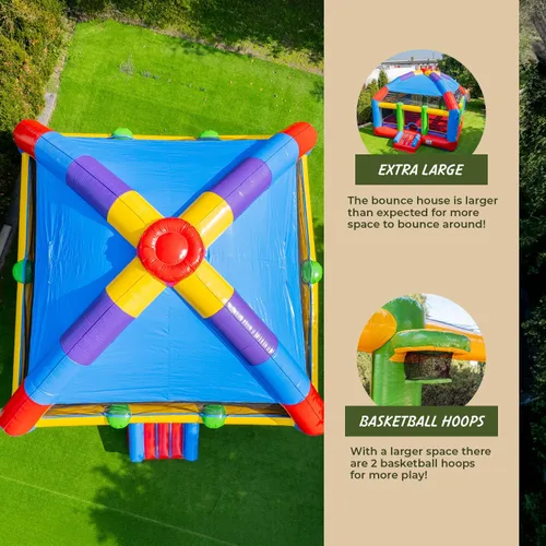 Miniatura 7 de XJUMP Casa inflable de rebote de cúpula comercial de gran fiesta de 20 x 20 pies, vinilo de PVC de 16 pies de alto resistente de 15 onzas con aro