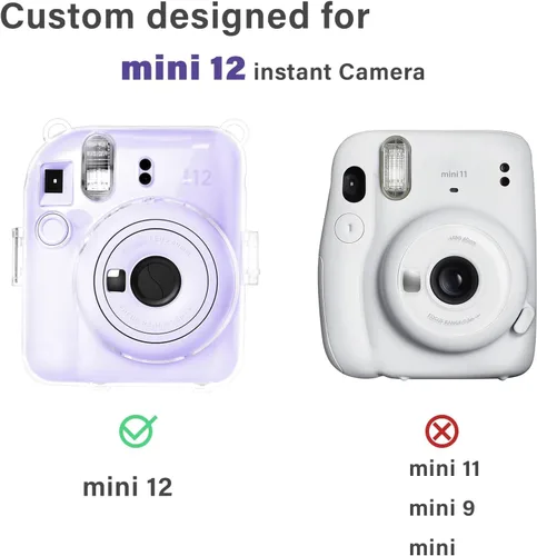 Miniatura 2 de Rieibi Funda transparente compatible con Fuji Instax Mini 12, funda de transporte para cámara instantánea Fujifilm Instax Mini 12 con bolsillo