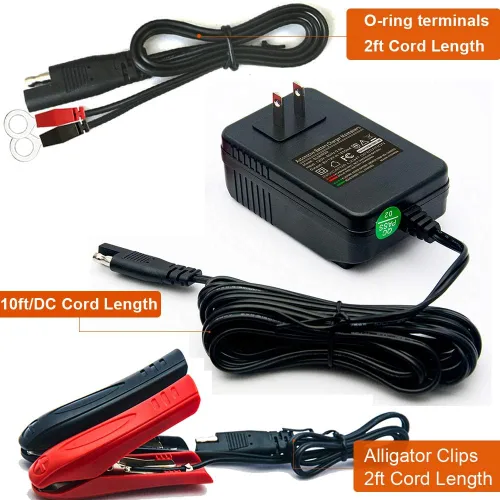 Miniatura 7 de Suuwer Cargador de batería inteligente de 1.25 A, cargador de goteo de 6 V 12 V Mantenedor automático con cable de 12 pies