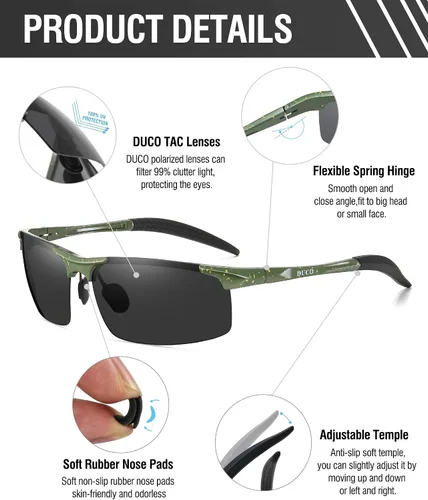 Miniatura 94 de Duco - Gafas de sol deportivas polarizadas para hombre con protección UV 8177s