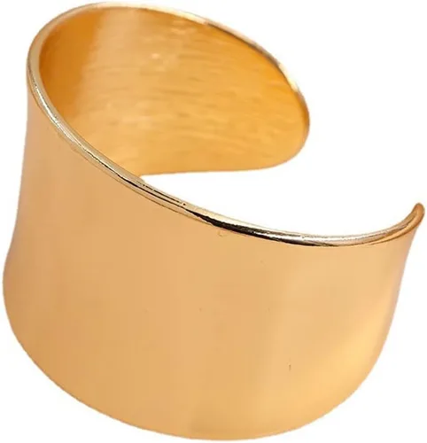 COLORFUL BLING Brazalete ancho abierto de oro y plata punk trenzado para mujer, de onda irregular, grueso, brazalete para fiesta