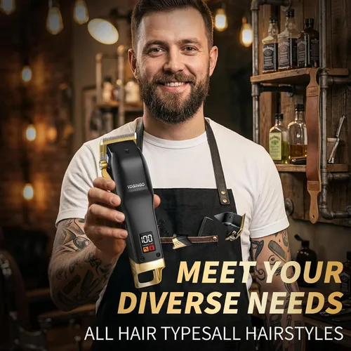 Miniatura 4 de YOGINGO Cortadora de pelo profesional para hombres, kit de corte de pelo de peluquero inalámbrico, juego de aseo recargable, regalo para hombres