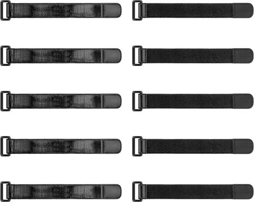 Miniatura 17 de Trilancer Correas elásticas con tiras antideslizantes, 24 x 2 pulgadas (paquete de 4) correas multiusos de gancho y bucle para manguera, cables