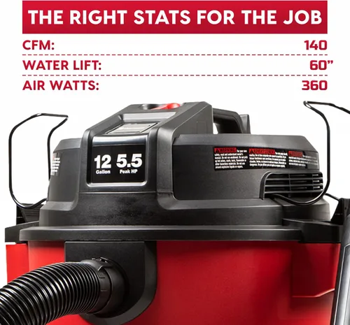 Miniatura 3 de Vacmaster Aspiradora de 12 galones, 5.5 HP Pico de alta capacidad, húmeda/seca - VJH1211PF 1101