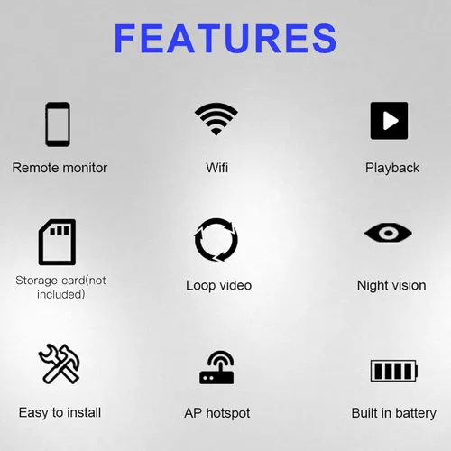 Miniatura 5 de Pomya Mini cámara 1080P con noche IR, reloj en tiempo real Hotspot, mini cámara de video USB para interior, exterior, tienda, oficina