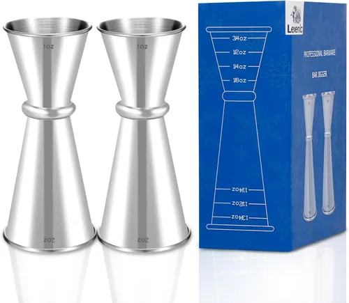 Miniatura 10 de Lexenic Jigger japonés prémium de 2 onzas y 1 onza con 7 medidas en el interior para camarero, jigger de acero inoxidable 304 resistente, accesorios