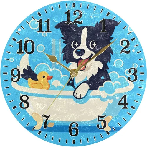 Miniatura 81 de JUNZAN Reloj de bañera con vino romántico espumoso y velas, reloj de pared silencioso de 10 pulgadas, pequeño reloj redondo, decoración de cocina