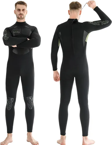 GoldFin Traje de neopreno para hombre, 0.118 pulgadas (0.118 in) con cremallera trasera para mantener el calor en agua fría