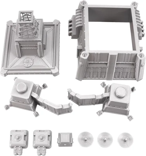 Miniatura 8 de Tabletop Terrain Fortificación blindada por escenario de guerra para juegos de guerra y juegos de rol Miniaturas de 1.102 in y 1.260 in