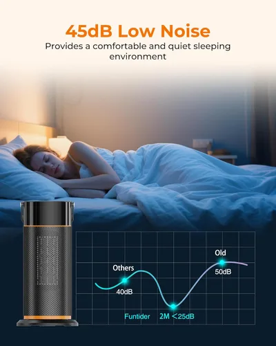 Miniatura 5 de Calentador de espacio: calentadores de espacio portátiles de 1500 W para uso en interiores, calentador eléctrico de cerámica PTC con control remoto
