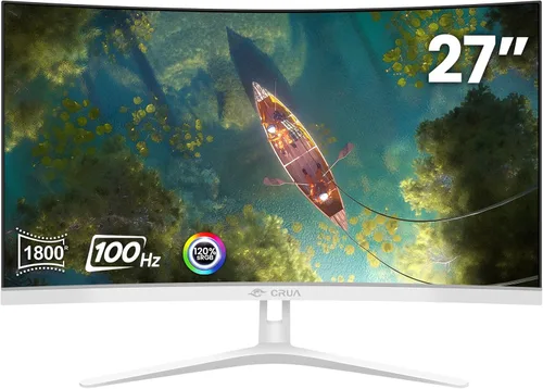 Miniatura 10 de CRUA - Monitor curvo para juegos de 49 pulgadas DQHD (5120 * 1440), 144Hz/165Hz, 1500R, 32:9, AMD FreeSync, 120% sRGB, monitor de pantalla ultra